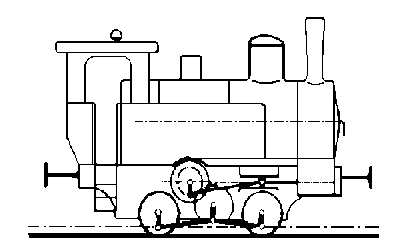 Skizze der Esslinger Zahnradlokomotive für Werkbahnen